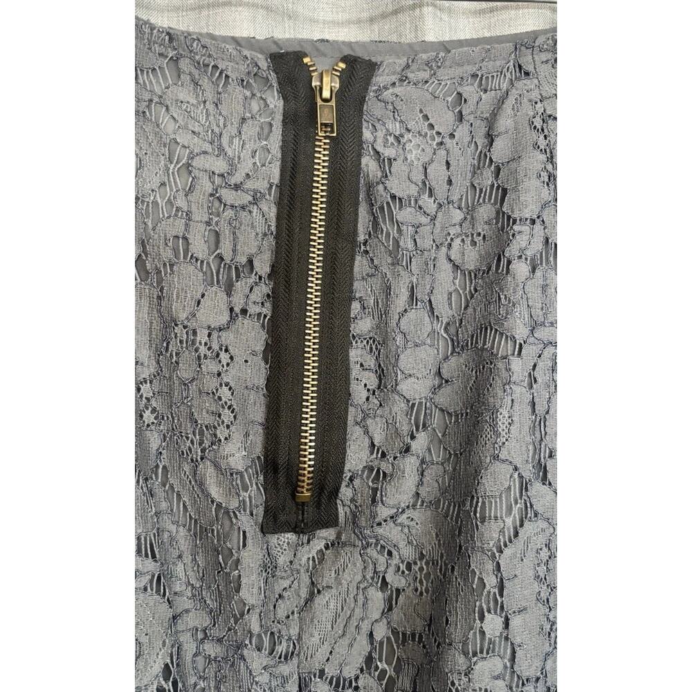 CHASER NWT Gray High Waist Lace Exposed Zipper Lined Mini Pencil Skirt Small - Picture 6 of 16